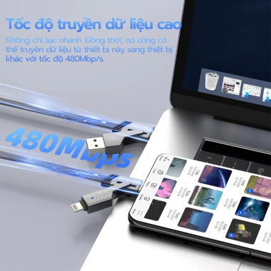 Sạc nhanh 65W Đa năng 4 trong 1 GOOJODOQ USB Type-C Micro tương thích Samsung Huawei – Giá 79.000₫ 3 Sạc nhanh 65W Đa năng 4 trong 1 GOOJODOQ USB Type-C Micro tương thích Samsung Huawei – Giá 79.000₫ 3