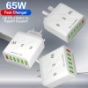 Sạc Nhanh 65W Dạ Quang 6 USB (3.1A) + QC3.0, Bộ Chuyển Đổi Du Lịch EU/Mỹ/Anh - 132.825₫ 5