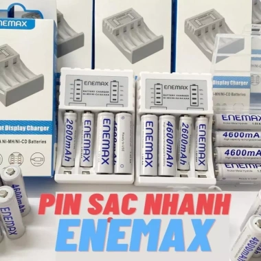 Sạc Nhanh Enenmax Pin AA 4.600mAh + AAA 2.600mAh - An Toàn, Tiết Kiệm, Giá Chỉ 97.000đ