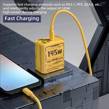 Sạc Nhanh GaN 145W 3 Cổng USB C QC 3.0 Du Lịch Ngoài Trời Ưu Đãi 55.850₫