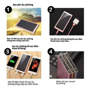 Sạc nhanh năng lượng mặt trời 10.000mAh Pin dự phòng di động ngoài trời giảm 19%