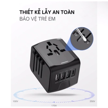Sạc Nhanh PD Type C 35W, Ổ Cắm Điện Du Lịch Quốc Tế Tamayoko 2.000W Đa Năng Giá 449k 5