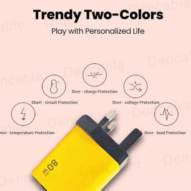 Sạc Nhanh USB‑Type C 80W GaN 80cm Cáp Đa Năng, Chuyển Đổi Nguồn Du Lịch iOS/Android - 261.620₫
