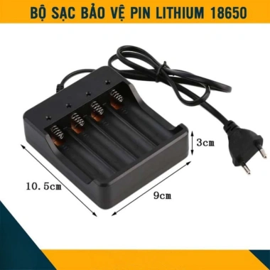 Sạc Pin 18.650 4 Pin 3.7‑4.2V, Đèn Báo, Tự Ngắt, Cổng 2/4 Tự Động - Tiện Lợi
