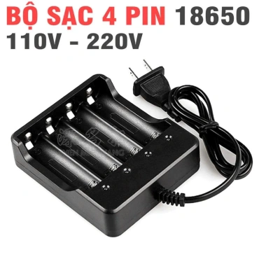 Sạc Pin 18.650 4 Pin 3.7‑4.2V, Đèn Báo, Tự Ngắt, Cổng 2/4 Tự Động - Tiện Lợi