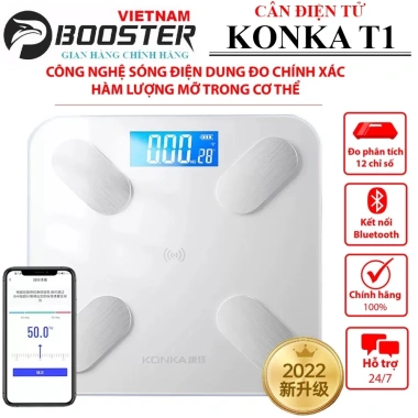 Sạc Pin 2 Lần Cân Điện Tử KONKA T1 Bluetooth Đo Sức Khỏe Kiểm Soát Ăn Uống 250k