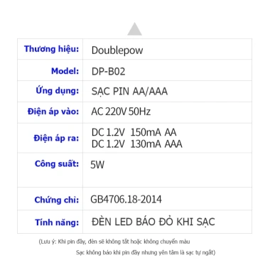 Sạc Pin 4 Cổng Doublepow DP-B02 Chính Hãng + Pin AA/AAA - 21.000 Đ, Giao Toàn Quốc