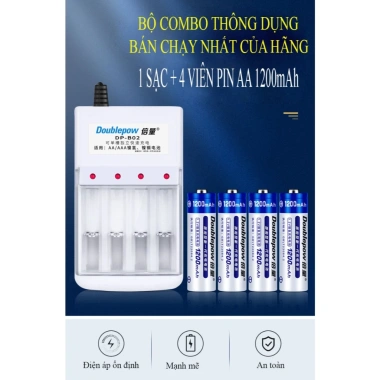 Sạc Pin 4 Cổng Doublepow DP-B02 Chính Hãng + Pin AA/AAA - 21.000 Đ, Giao Toàn Quốc