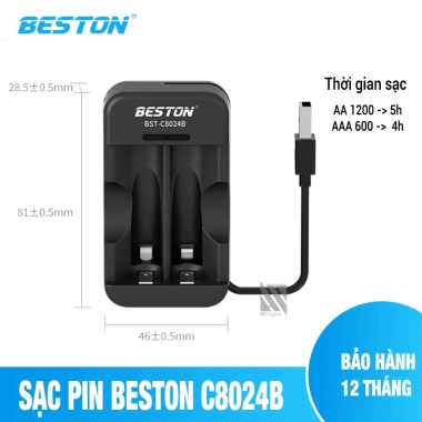Sạc Pin AA AAA Beston 8.022B C8.023 C8.024 - Tiết kiệm, An toàn cho Pin Ni‑MH 1.2, Giá 34.299 VND 9 Sạc Pin AA AAA Beston 8.022B C8.023 C8.024 - Tiết kiệm, An toàn cho Pin Ni‑MH 1.2, Giá 34.299 VND 9
