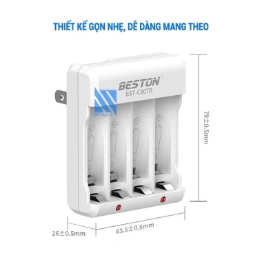 Sạc Pin AA AAA C807B Beston - Dung Lượng Cao, Dùng Cho Micro, Remote, Đồ Chơi, Loa, Đèn Pin, Giá 45.000 VND 9
