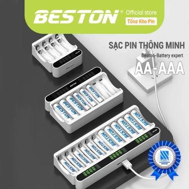 Sạc Pin AA/AAA C9.023L C9.024L - Sạc nhanh Type‑C, tự ngắt, đèn báo, micro & remote, 79.000₫