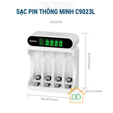Sạc Pin AA/AAA C9.023L C9.024L - Sạc nhanh Type‑C, tự ngắt, đèn báo, micro & remote, 79.000₫