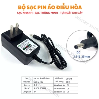 Sạc Pin Áo Điều Hòa Gifv LED Tự Ngắt Khi Đầy - Sạc Nhanh 2A/1.5A, Giá 45.000 VND 3