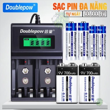 Sạc Pin Đa Năng AA/AAA/9V Tự Ngắt Doublepow DP-UK95 - Pin Micro Không Dây và Đồ Chơi Điện Tử, 39.000 VND
