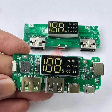Sạc pin dự phòng lithium 2 cổng USB 5V 2.4A/2A/1A, đèn LED, Micro và Type‑C, giá 43.503 VND 3