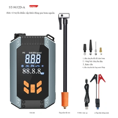 Sạc pin ô tô 4 trong 1 đa năng - Máy bơm điện, bơm không khí lốp khẩn cấp và Power Bank, giá ưu đãi 423.300₫