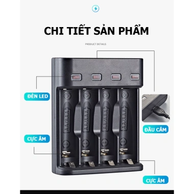 Sạc pin tiểu AA/AAA Bmax 804U tự ngắt - Sạc thông minh tiện lợi, giá chỉ 85.000₫ 7
