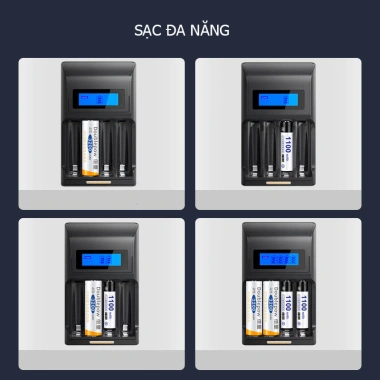 Sạc pin tiểu thông minh K98B tự ngắt, 3.300mAh, pin AA, giảm giá 23% - Doublepow