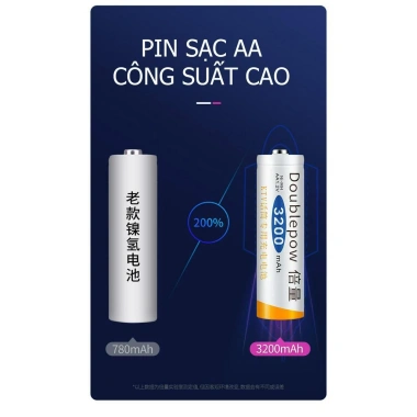Sạc pin tiểu thông minh K98B tự ngắt, 3.300mAh, pin AA, giảm giá 23% - Doublepow