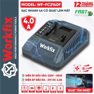 Sạc pin Workfix 2A-3A-4A, chân pin 4cm, chip bảo vệ, 21V - Giá chỉ 123.000đ 2