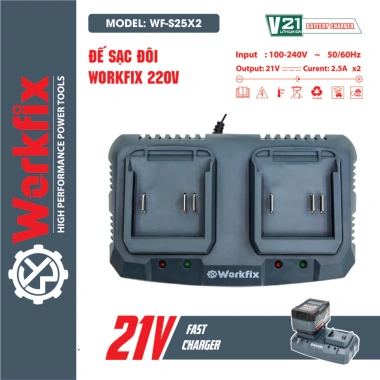 Sạc pin Workfix 2A-3A-4A, chân pin 4cm, chip bảo vệ, 21V - Giá chỉ 123.000đ 3