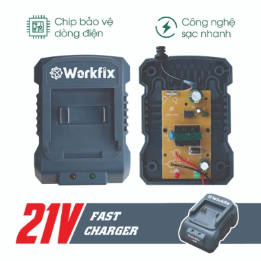 Sạc pin Workfix 2A-3A-4A, chân pin 4cm, chip bảo vệ, 21V - Giá chỉ 123.000đ 5
