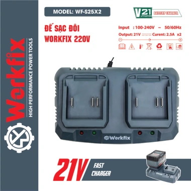Sạc pin Workfix 2A-3A-4A, chân pin 4cm, chip bảo vệ, 21V - Giá chỉ 123.000đ 10