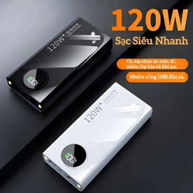 Sạc siêu nhanh 120W 57.000mAh - Pin dự phòng đa chuẩn, tương thích mọi điện thoại, giá 359.999đ