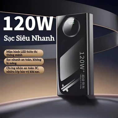 Sạc siêu nhanh 120W 57.000mAh - Pin dự phòng đa chuẩn, tương thích mọi điện thoại, giá 359.999đ