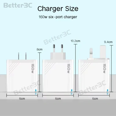 Sạc Tường 6 trong 1 3USB+3PD 160W Siêu Nhanh - Đa Cổng iOS/Android, Giá 112.309₫