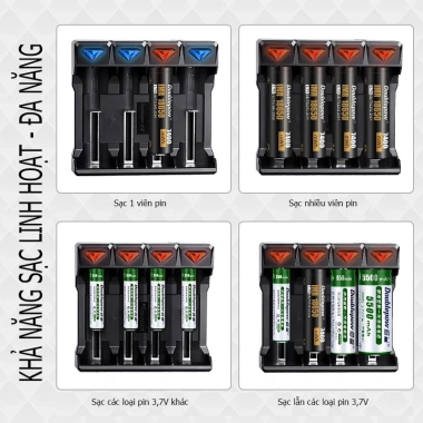 Sạc UK41 thông minh cho pin 18.650 3.7V-4.2V, 14.500, 14.650 - Giá 86.240₫