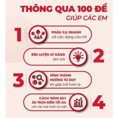 Sách 100 đề minh hoạ thi 10 môn Toán Moonbook - Giá ưu đãi 150.000 VND giảm từ 193.500 VND 3
