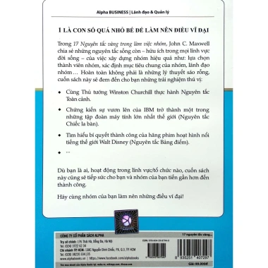Sách 17 Nguyên Tắc Vàng Làm Việc Nhóm John C. Maxwell - Alpha Books - 87.200đ