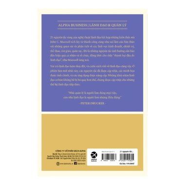 Sách 21 Nguyên Tắc Vàng Nghệ Thuật Lãnh Đạo - John C. Maxwell Alpha Books Giá ưu đãi 159.200 VND