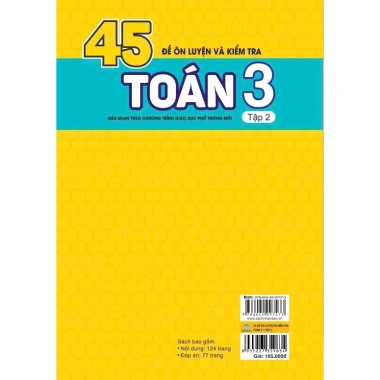 Sách 45 Đề Ôn Luyện & Kiểm Tra Toán 3 - Chương trình giáo mới - Giá chỉ 63.200 VND | ndbooks 8