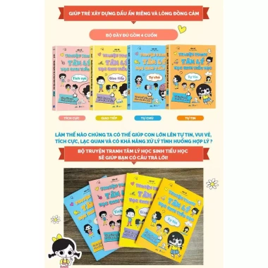 Sách Bộ 4 Truyện Tranh Tâm Lý Học Sinh Tiểu Học - Giao Tiếp, Tự Tin, Tự Chủ, Tích Cực - Giá ưu đãi 236.996₫