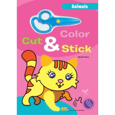 Sách Color Cut & Stick kèm kéo - Caramel Publishing Belgium, Giá ưu đãi 96.000₫