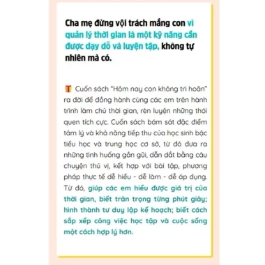 Sách Combo 2 cuốn Hôm Nay Con Không Trì Hoãn & Kỷ Luật Tự Giác - Giảm giá - Phát triển kỹ năng sống trẻ em 6