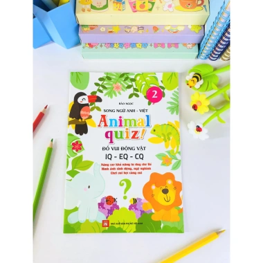 Sách Combo 4 cuốn Animal Quiz Song Ngữ Anh Việt - Đố Vui Động Vật IQ EQ CQ Tập 1-4 Giá 40.000₫