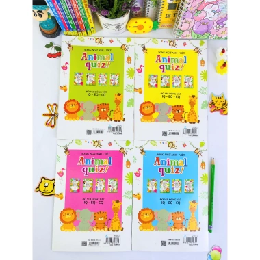 Sách Combo 4 cuốn Animal Quiz Song Ngữ Anh Việt - Đố Vui Động Vật IQ EQ CQ Tập 1-4 Giá 40.000₫ 6 Sách Combo 4 cuốn Animal Quiz Song Ngữ Anh Việt - Đố Vui Động Vật IQ EQ CQ Tập 1-4 Giá 40.000₫ 6