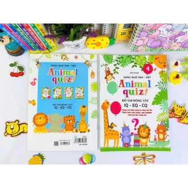 Sách Combo 4 cuốn Animal Quiz Song Ngữ Anh Việt - Đố Vui Động Vật IQ EQ CQ Tập 1-4 Giá 40.000₫ 9 Sách Combo 4 cuốn Animal Quiz Song Ngữ Anh Việt - Đố Vui Động Vật IQ EQ CQ Tập 1-4 Giá 40.000₫ 9