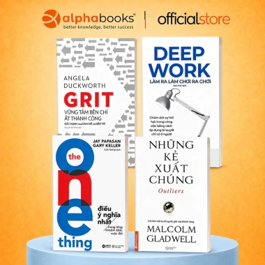 Sách Combo The One Thing, Deep Work, Grit, Những Kẻ Xuất Chúng - Alpha Books, Giá 95.200₫