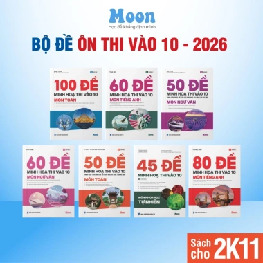 Sách đề ôn thi 10 môn Toán, Học, Ngữ Văn, Tiếng Anh, Khoa học tự nhiên - MoonBook giá ưu đãi 135.000₫ 2