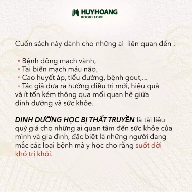 Sách Dinh Dưỡng Học Bị Thất Truyền Đông Y Tây Y Đẩy Lùi Bệnh Mãn Tính - Giá Ưu Đãi 160,200₫