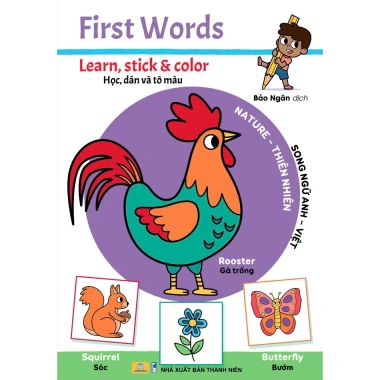 Sách First Words Học Dán và Tô Màu - Caramel Publishing - Bản Quyền Bỉ Giá ưu đãi 80.000 VND