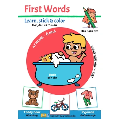 Sách First Words Học Dán và Tô Màu - Caramel Publishing - Bản Quyền Bỉ Giá ưu đãi 80.000 VND