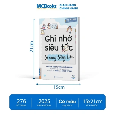 Sách Ghi Nhớ Siêu Tốc Từ Vựng Tiếng Hàn - Học Nhanh, Nhớ Lâu, Giá Ưu Đãi 150k