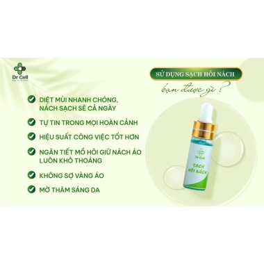 Sạch hôi nách Dr.cell 10ml SAN03 - Khử mùi, sạch mồ hôi, tự tin, giá ưu đãi 180.000đ 6 Sạch hôi nách Dr.cell 10ml SAN03 - Khử mùi, sạch mồ hôi, tự tin, giá ưu đãi 180.000đ 6