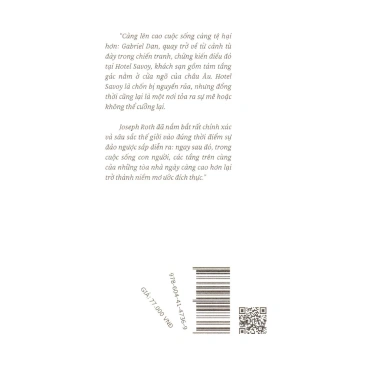 Sách Joseph Roth - Hotel Savoy: Tiểu thuyết kinh điển, Giá ưu đãi 75.460 VND 2