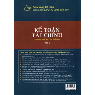 Sách Kế Toán Tài Chính Tập 2 Trần Xuân Nam - Giá ưu đãi 356.400 VND, tiết kiệm 81.972 VND